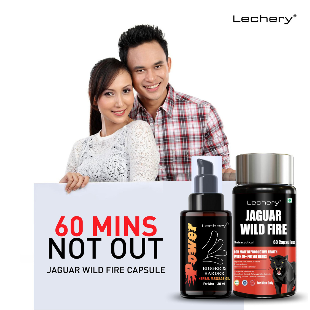 Lechery Jaguar: Men's Wellness Capsules & Herbal Massage Oil.